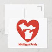 Michigan Pride Herz Postkarte (Vorne/Hinten)