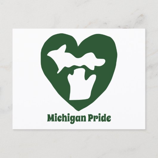 Michigan Pride Herz Postkarte (Vorderseite)