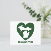 Michigan Pride Herz Postkarte (Stehend Vorderseite)
