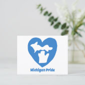 Michigan Pride Herz Postkarte (Stehend Vorderseite)