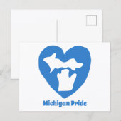 Michigan Pride Herz Postkarte (Vorne/Hinten)