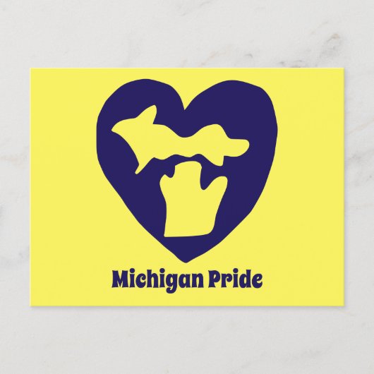 Michigan Pride Herz Postkarte (Vorderseite)