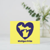 Michigan Pride Herz Postkarte (Stehend Vorderseite)