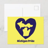 Michigan Pride Herz Postkarte (Vorne/Hinten)