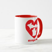 Michigan Pride Herz Tasse (VorderseiteRechts)