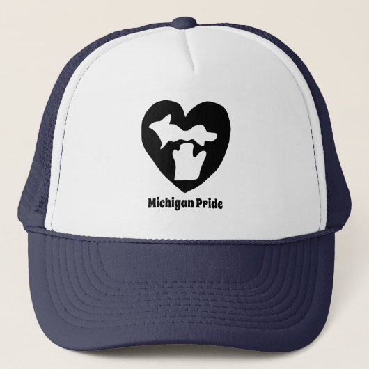 Michigan Pride Herz Truckerkappe (Vorderseite)