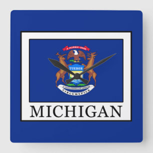 Michigan Quadratische Wanduhr