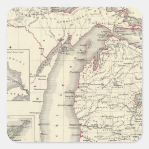 Michigan Quadratischer Aufkleber