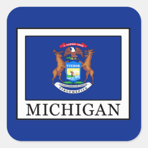 Michigan Quadratischer Aufkleber