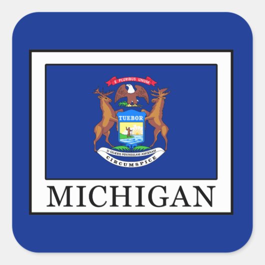 Michigan Quadratischer Aufkleber (Vorderseite)