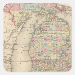 Michigan Quadratischer Aufkleber