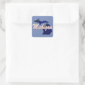 Michigan Quadratischer Aufkleber (Tasche)
