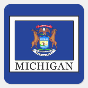 Michigan Quadratischer Aufkleber