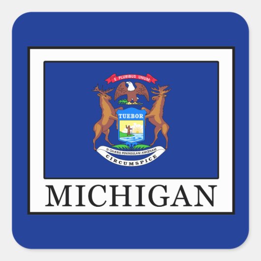 Michigan Quadratischer Aufkleber (Vorderseite)