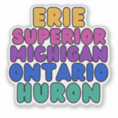 Michigan Rainbow Bubble Text Great Lakes Sticker (Vorderseite)