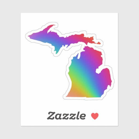 Michigan Rainbow Farben | Great Lake Staat Sticker (Blatt)