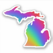 Michigan Rainbow Farben | Great Lake Staat Sticker (Vorderseite)