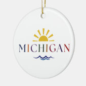 Michigan Rainbow Sun and Waves Ornament (Links)