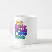 Michigan Rainbow Text Great Lakes Coffee Mug Kaffeetasse (Vorderseite Links)
