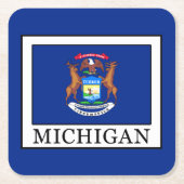 Michigan Rechteckiger Pappuntersetzer (Vorderseite)