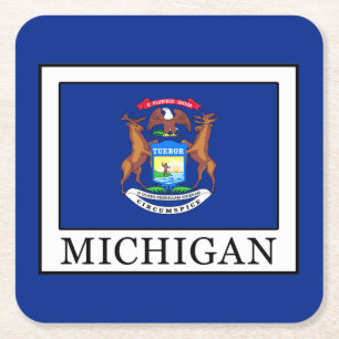 Michigan Rechteckiger Pappuntersetzer