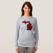 Michigan Red-Black Kariert Map Long Sleeve T-Shirt (Vorne ganz)