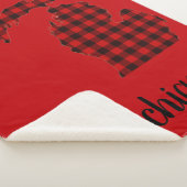 Michigan Red Buffalo Print Sherpa Blanket Sherpadecke (3/4)