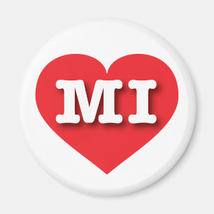 MIchigan Red Heart - I Liebe MI Magnet