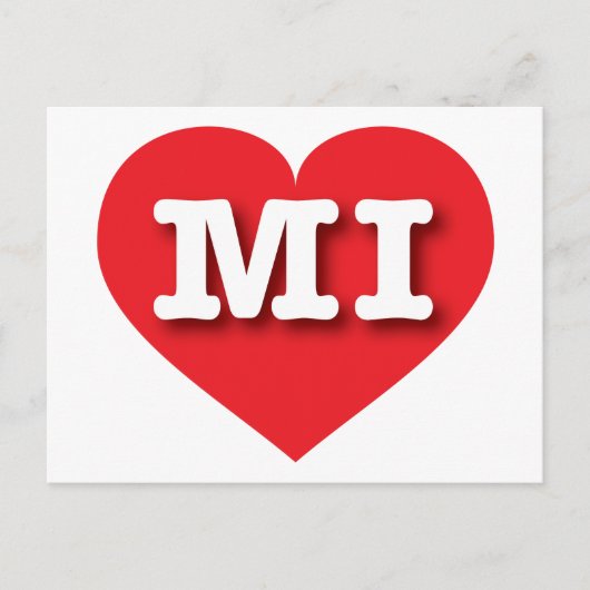 MIchigan Red Heart - I Liebe MI Postkarte (Vorderseite)