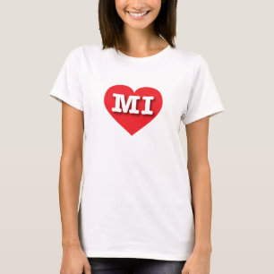 MIchigan Red Heart - I Liebe MI T-Shirt