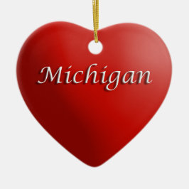 Michigan Red Heart Keepake Ornament