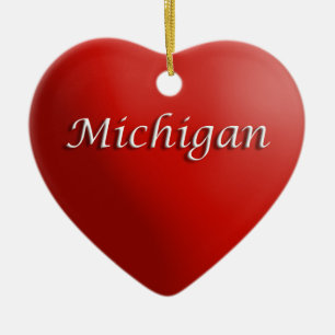 Michigan Red Heart Keepake Ornament