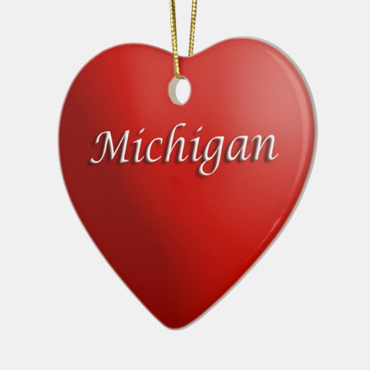 Michigan Red Heart Keepake Ornament (Links)