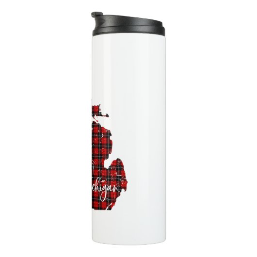 Michigan Red Kariert Staat Matching Pajama Family Thermosbecher (Nach rechts gedreht)