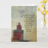 Michigan Red Lighthouse für Vater Karte (Gelbe Blume)