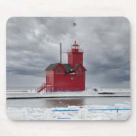 Michigan Red Lighthouse im Winter