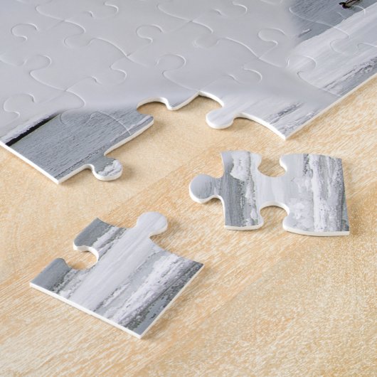 Michigan Red Lighthouse im Winter Puzzle (Seite)