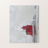 Michigan Red Lighthouse im Winter Puzzle (Vertikal)