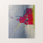 Michigan Red Lighthouse mit Regenbogen Puzzle (Vertikal)