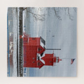 Michigan Red Lighthouse mit Swans Puzzle (Horizontal)