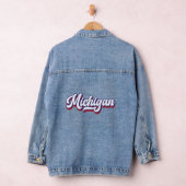 Michigan Red White and Blue Vintag Script Jeansjacke (Hangar)