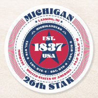 Michigan Red White Blue Typografie