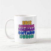 Michigan-Regenbogen-Text Great Lakes Kaffeetasse (Links)