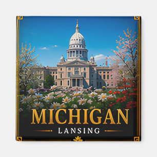 🗺️ Michigan-Reiseerinnerung für Roadtrip-Reisende Magnet