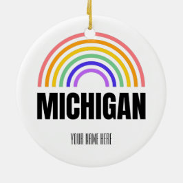 Michigan - Retro - Illustration - Personalisiert Keramik Ornament