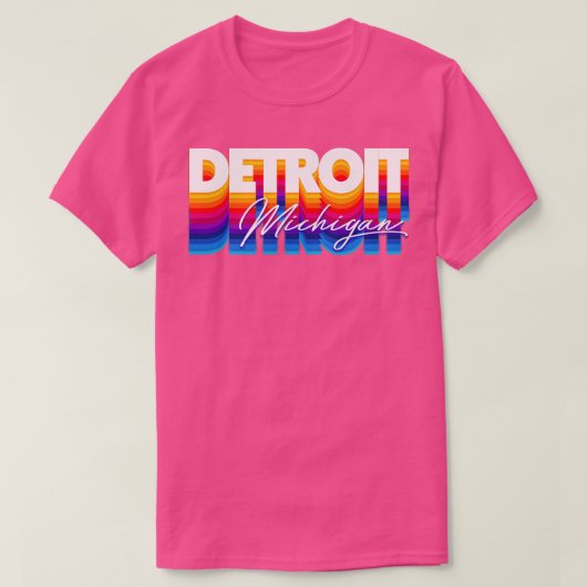 Michigan Retro Typografie Design T-Shirt (Design vorne)