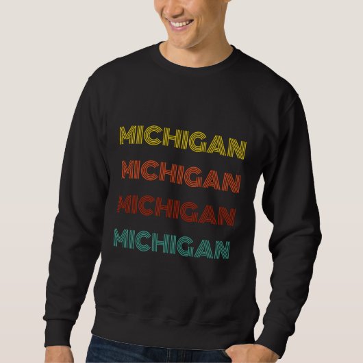 Michigan Retro Typografy American Staat Sweatshirt (Vorderseite)