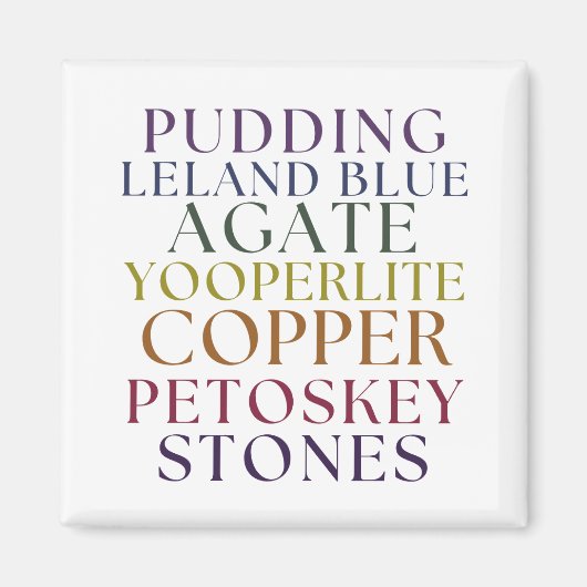 Michigan Rockhound Agate Petoskey Stone Magent Magnet (Vorne)