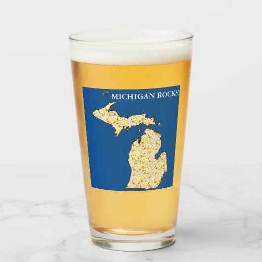 MICHIGAN ROCKS GLAS (Vorne (Gefüllt))