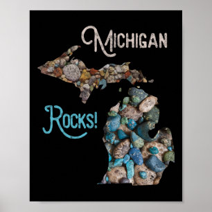 Michigan Rocks Petoskey Stone Jagd T-Shirt Great L Poster